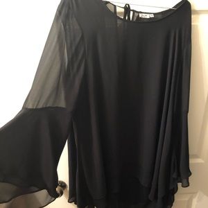 Black bat wing blouse